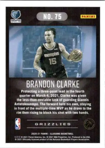 Brandon Clarke basketball card from 2020-21 Panini Illusions features original gloss