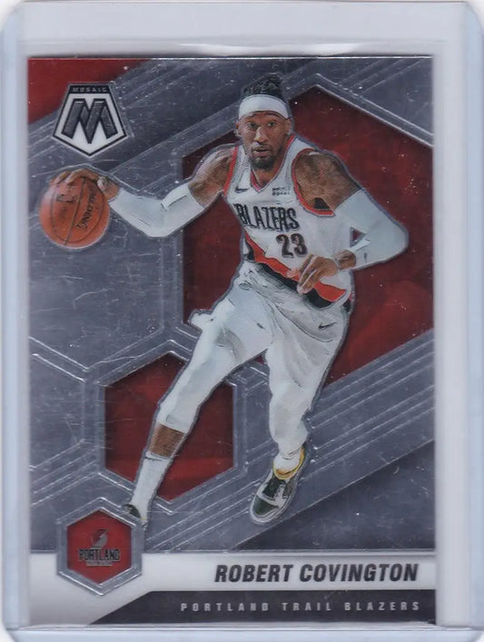 Basketball trading card of Robert Covington Portland Trail Blazers dribbling ball