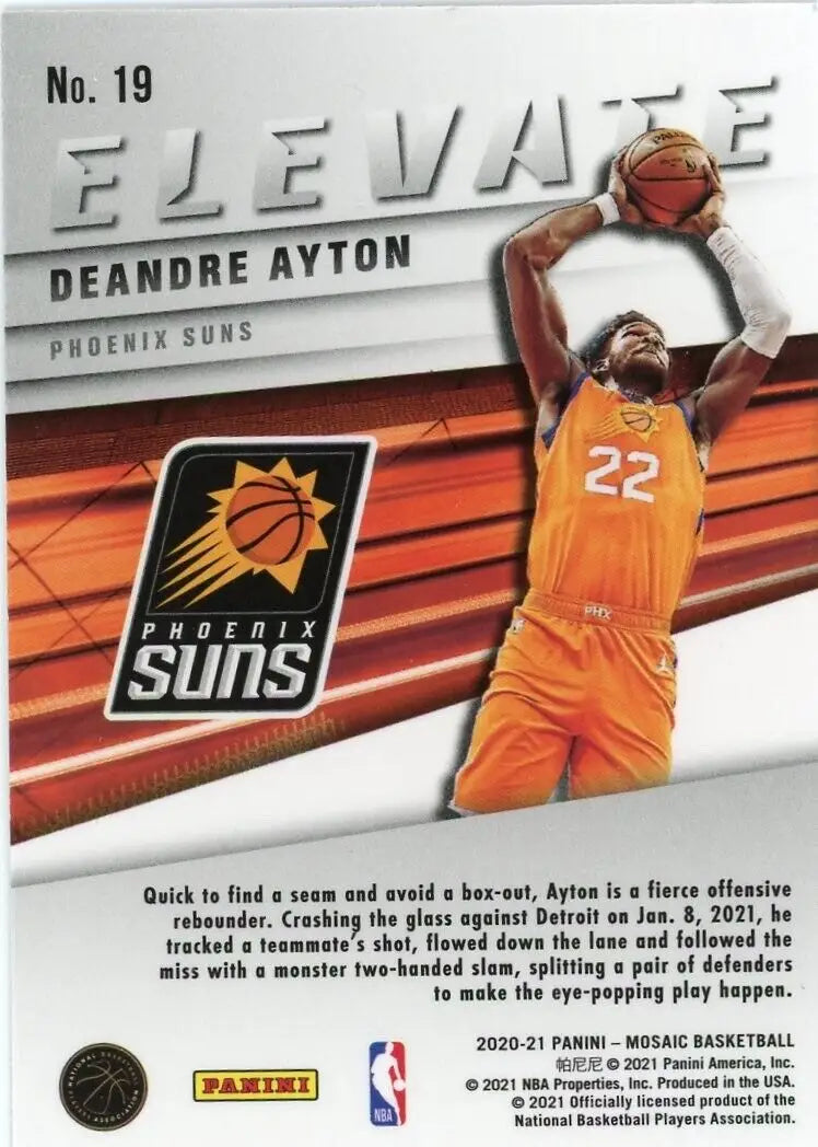 Panini Mosaic Elevate Deandre Ayton basketball card for Phoenix Suns fans