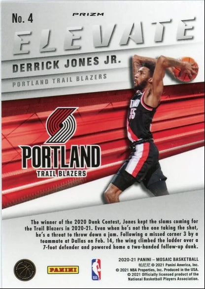 Derrick Jones Jr. basketball card from 2020-21 Panini Mosaic Elevate series