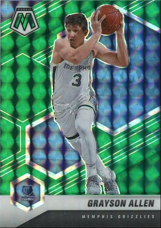 2020-21 Panini Mosaic Grayson Allen Mosaic Green card featuring Memphis Grizzlies NBA