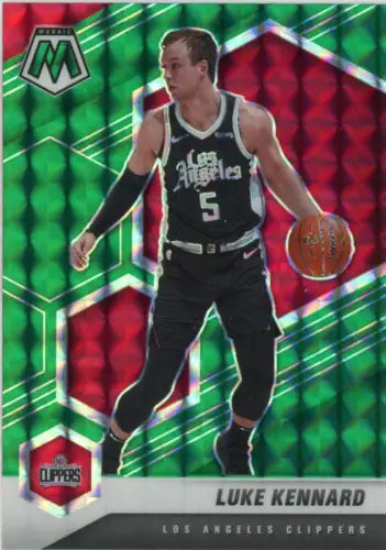 Luke Kennard basketball card from 2020-21 Panini Mosaic Green Los Angeles Clippers