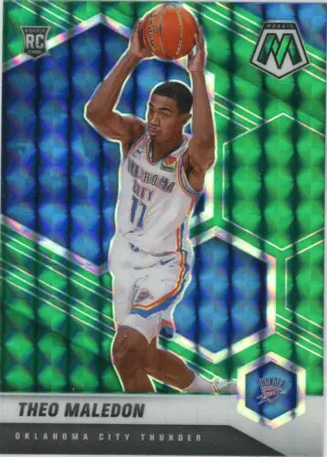 Theo Maledon 2020-21 Panini Mosaic Green Rookie Card OKC Thunder NM-MT