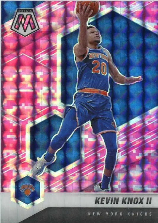 Mosaic Kevin Knox II Pink Camo Basketball Card from 2020-21 Panini Mosaic NBA Collection