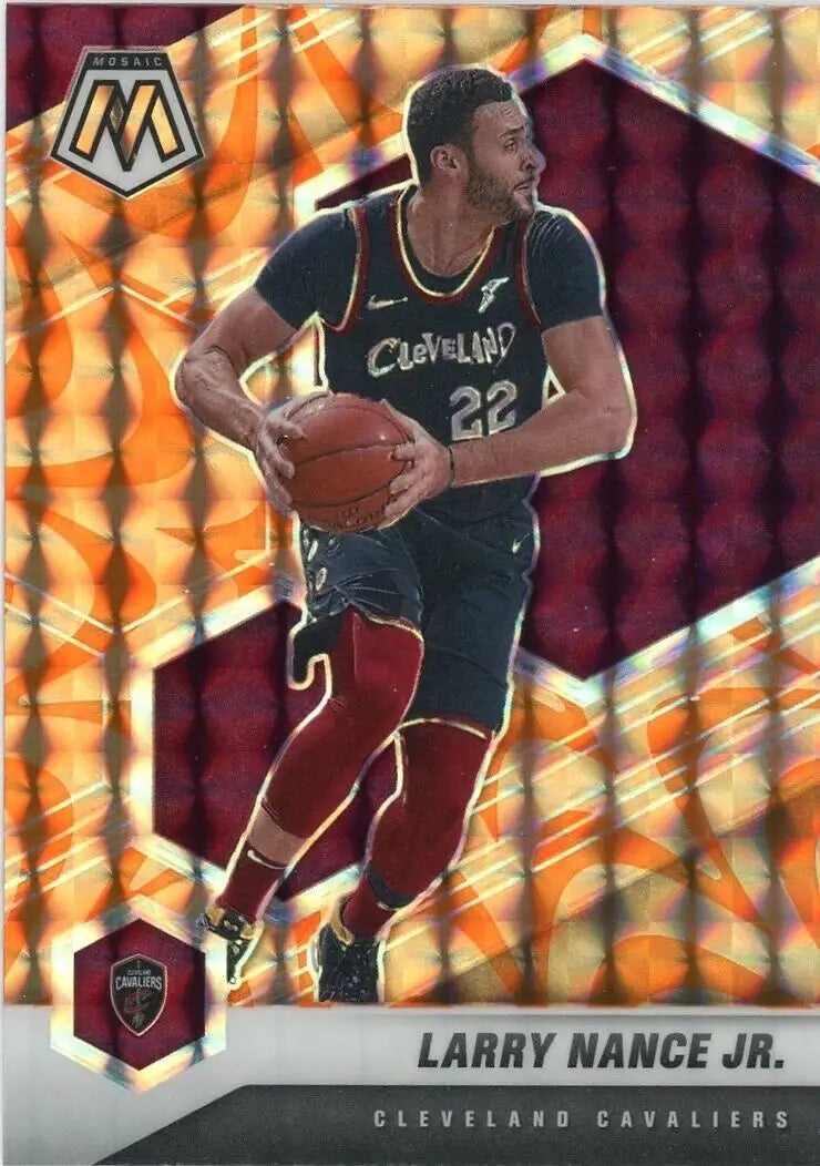 Mosaic Larry Nance Jr. basketball card 2020-21 Panini Reactive Orange NBA #91