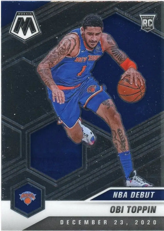 Obi Toppin Rookie NBA Debut Mosaic card featuring New York Knicks player