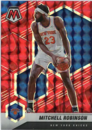 Mitchell Robinson basketball card from 2020-21 Panini Mosaic Reactive Red collection