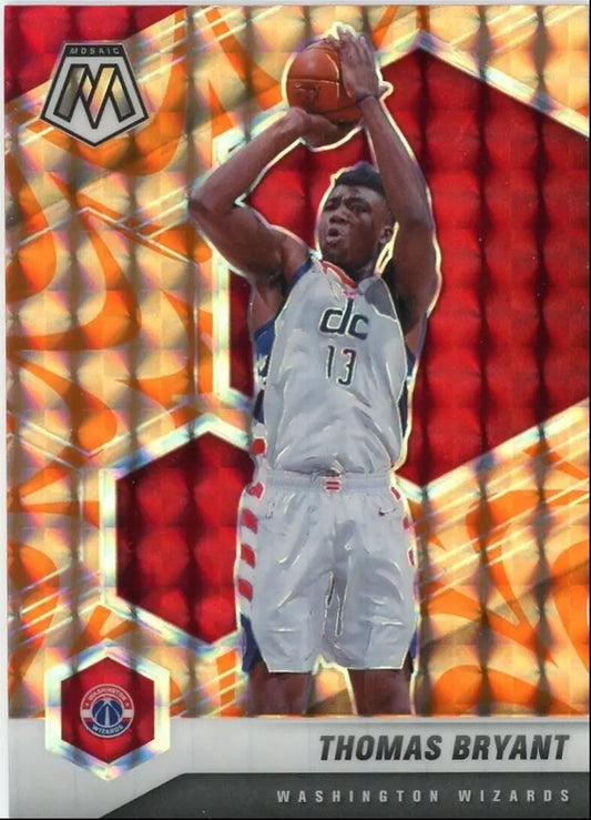 Mosaic Thomas Bryant basketball card featuring Reactive Orange from Panini 2020-21