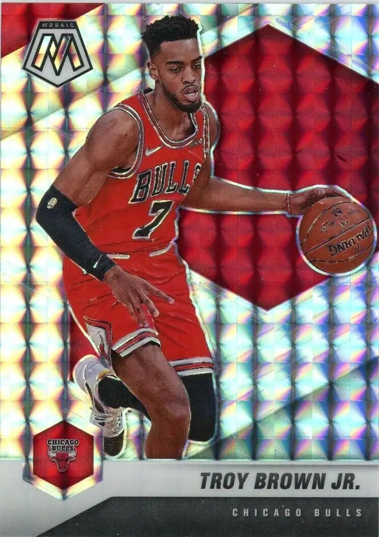 Panini Mosaic Troy Brown Jr. Basketball Card from 2020-21 Chicago Bulls set