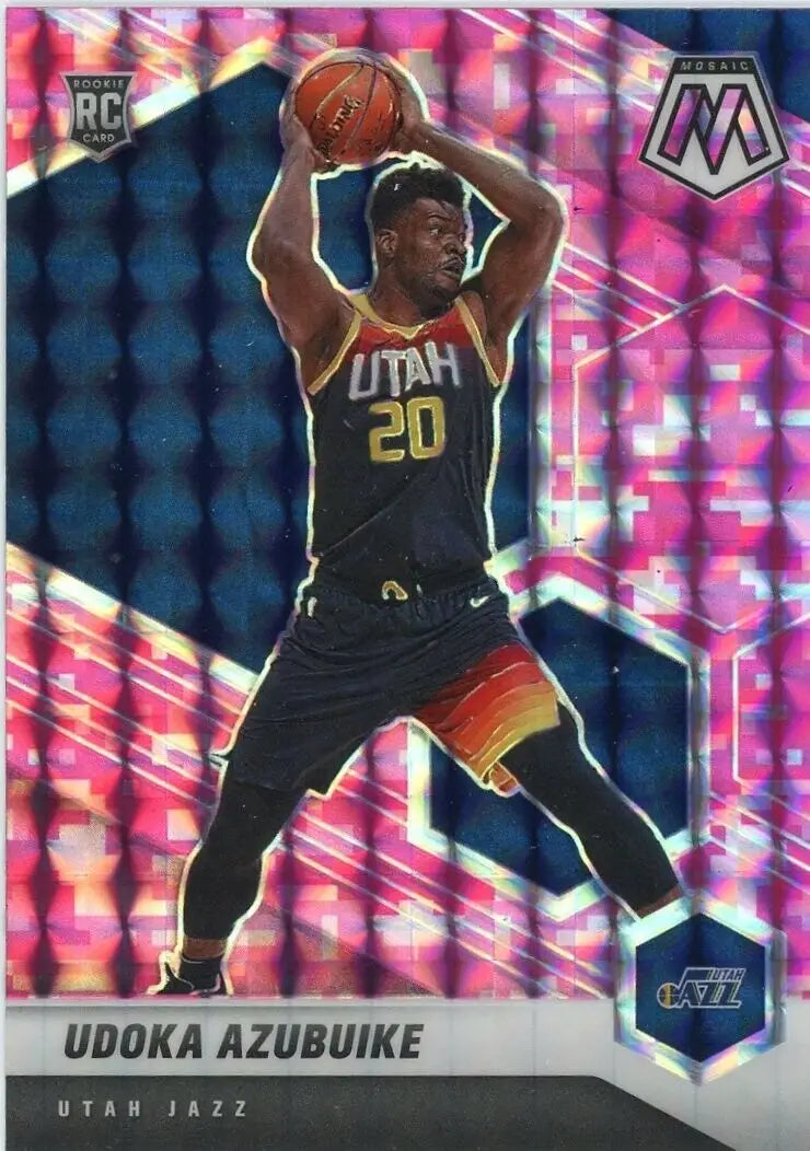 Panini Mosaic Udoka Azubuike Pink Camo Rookie Card for Utah Jazz NBA collectors