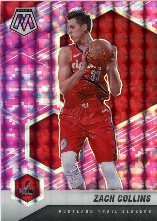 Zach Collins Pink Camo 2020-21 Panini Mosaic Card Portland Trail Blazers NBA