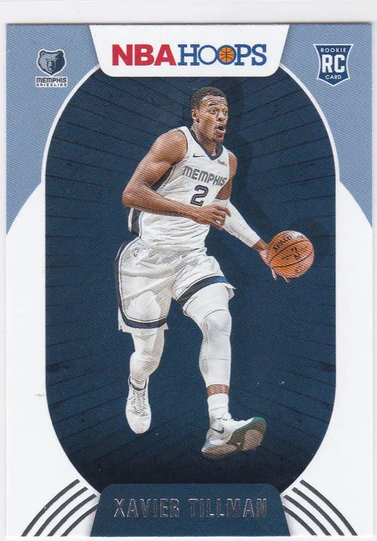 Basketball trading card of Xavier Tillman in white uniform for Memphis Grizzlies Panini NBA Hoops