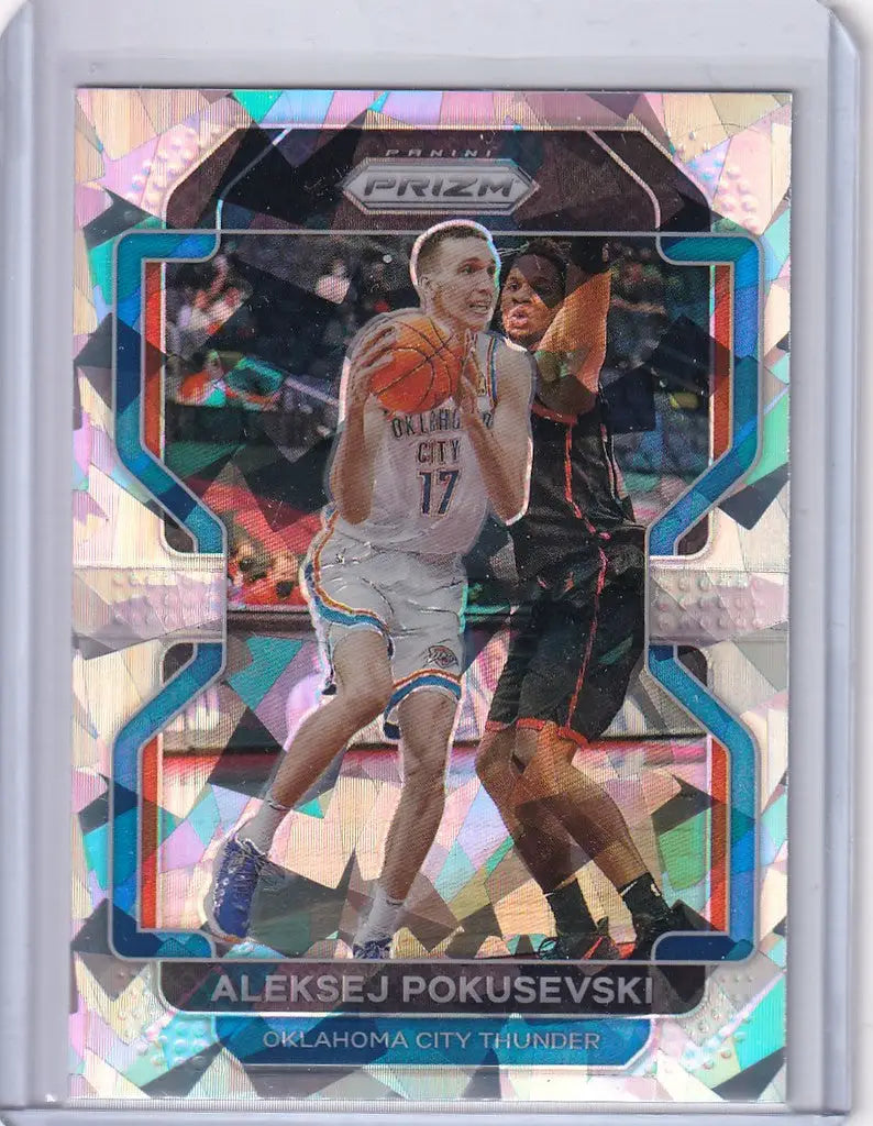 Holographic basketball trading card of Aleksej Pokusevski Oklahoma City Thunder