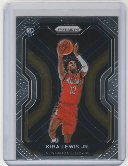 Basketball trading card of Kira Lewis in New Orleans Pelicans uniform, 2020-21 Panini Prizm