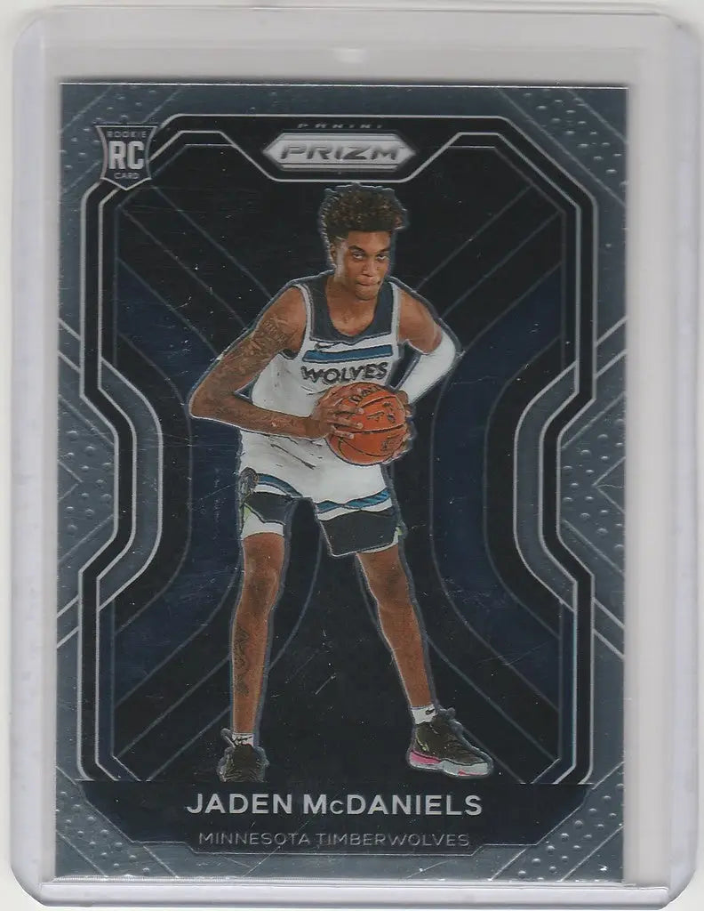 Basketball trading card of Jaden McDaniels Minnesota Timberwolves Panini Prizm 2020-21