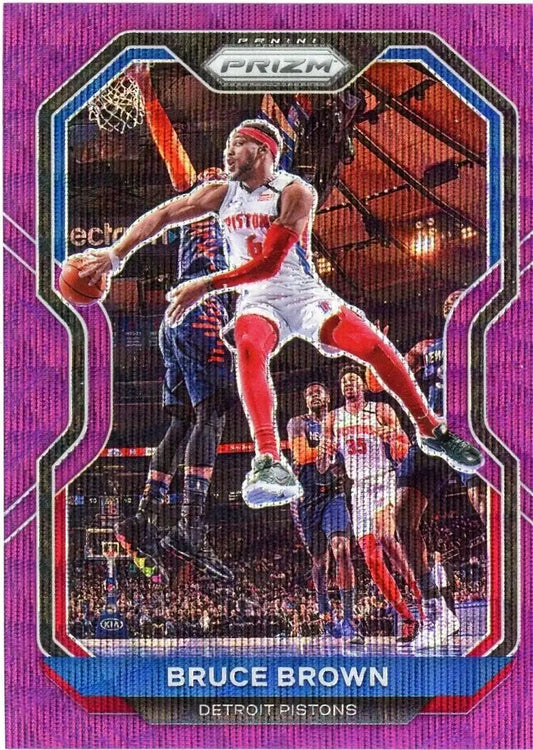 Panini Prizm Bruce Brown Purple Wave Detroit Pistons NBA Basketball Card #239