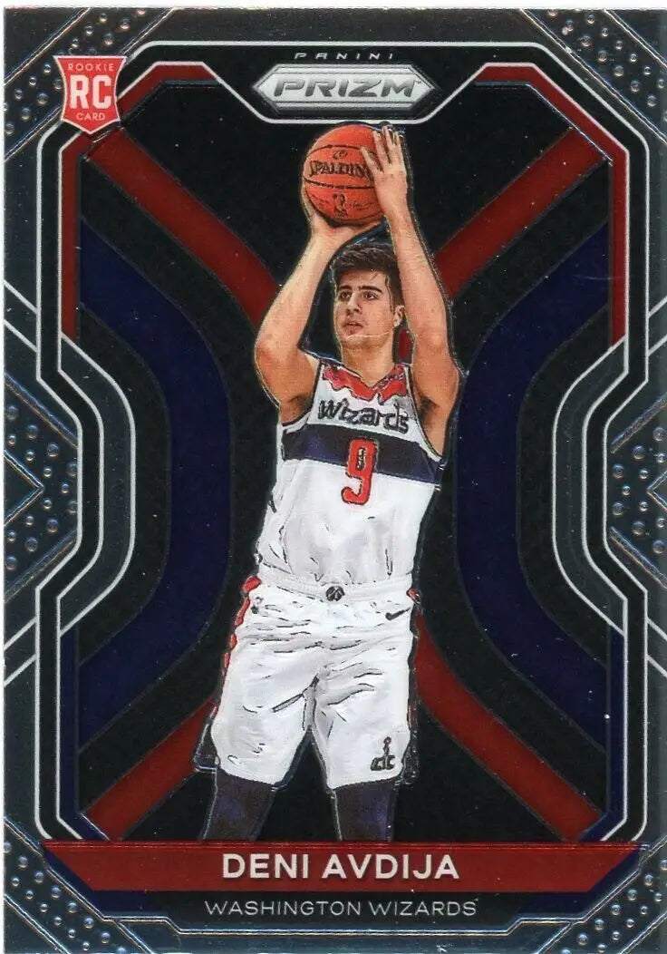 Deni Avdija Rookie basketball card from 2020-21 Panini Prizm for Washington Wizards