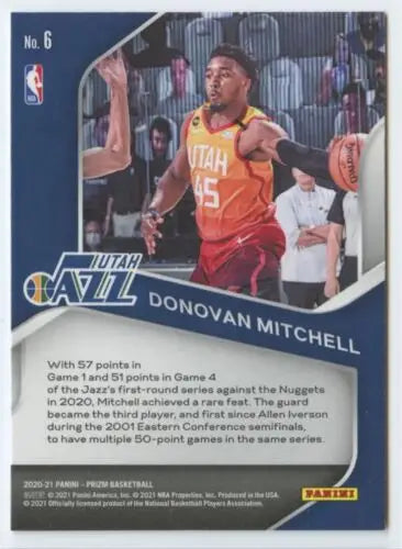 Donovan Mitchell basketball card from 2020-21 Panini Prizm Dominance with original gloss