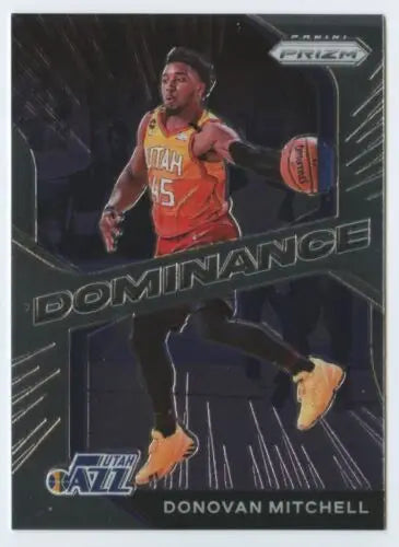 Donovan Mitchell basketball card from 2020-21 Panini Prizm Dominance with original gloss