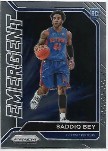 Saddiq Bey basketball card 2020-21 Panini Prizm Emergent original gloss Pistons