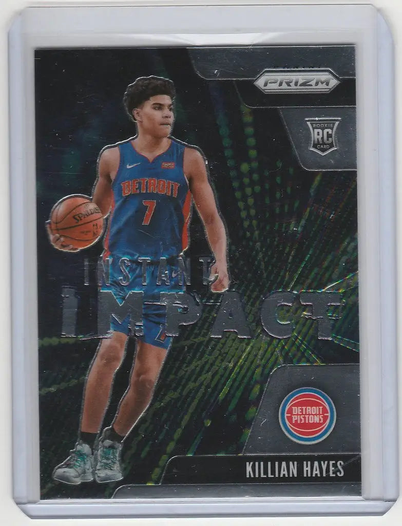 Killian Hayes Detroit Pistons rookie basketball card from Panini Prizm Instant Impact series