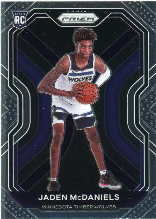 Jaden McDaniels Rookie Card from 2020-21 Panini Prizm, Minnesota Timberwolves #277