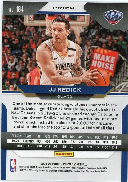 2020-21 Panini Prizm JJ Redick Silver New Orleans Pelicans Basketball Card #184