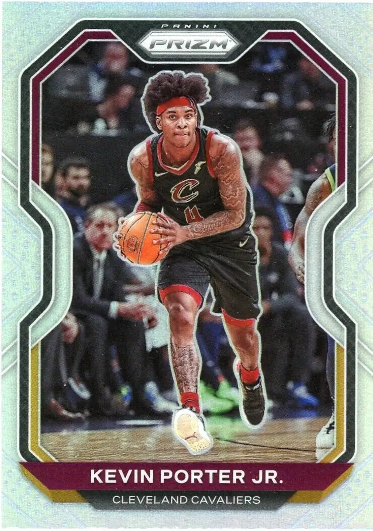 Kevin Porter Jr Silver basketball card from 2020-21 Panini Prizm Cleveland Cavaliers