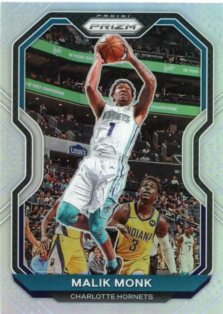 Malik Monk Silver Charlotte Hornets NBA Prizm Card from 2020-21 Panini Prizm