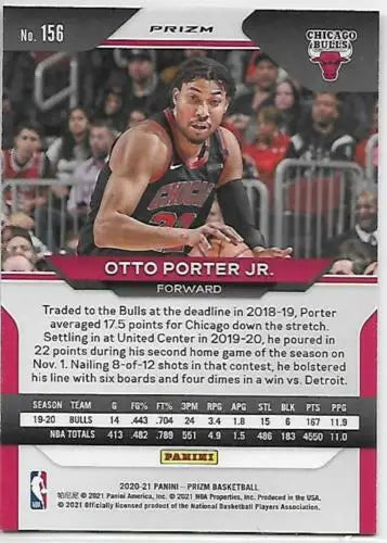 Otto Porter Jr. basketball card featuring original gloss from 2020-21 Panini Prizm set