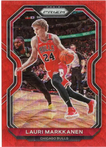 Lauri Markkanen Chicago Bulls Panini Prizm Ruby Wave basketball card for collectors