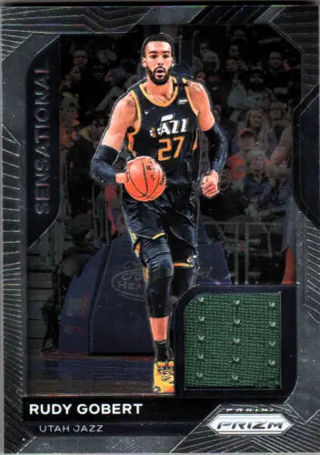 Rudy Gobert 2020-21 Panini Prizm Sensational Swatches Jersey card for Utah Jazz