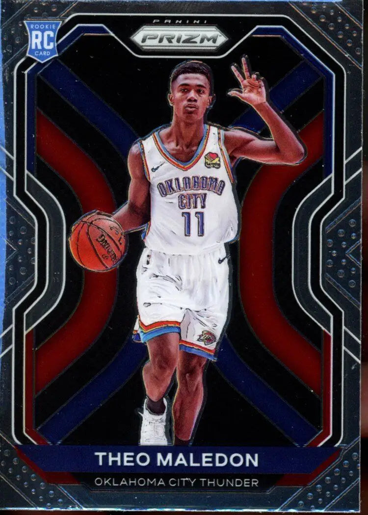 Theo Maledon Rookie Basketball Card from 2020-21 Panini Prizm OKC Thunder #289