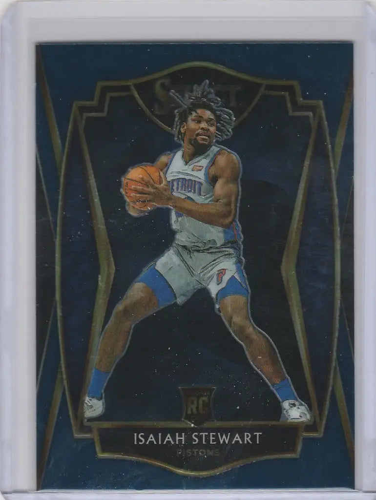 Basketball trading card of Isaiah Stewart Detroit in 2020-21 Panini Select Blue