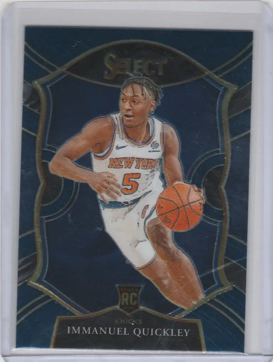 Basketball trading card of Immanuel Quickley from 2020-21 Panini Select Blue