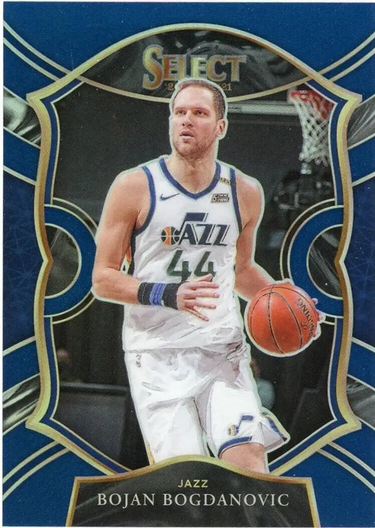 Bojan Bogdanovic Blue Prizm basketball card from 2020-21 Panini Select Utah Jazz