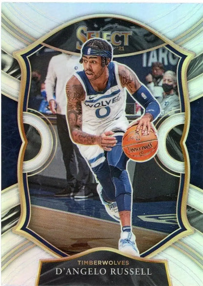 D’Angelo Russell Silver Minnesota Timberwolves Card from 2020-21 Panini Select