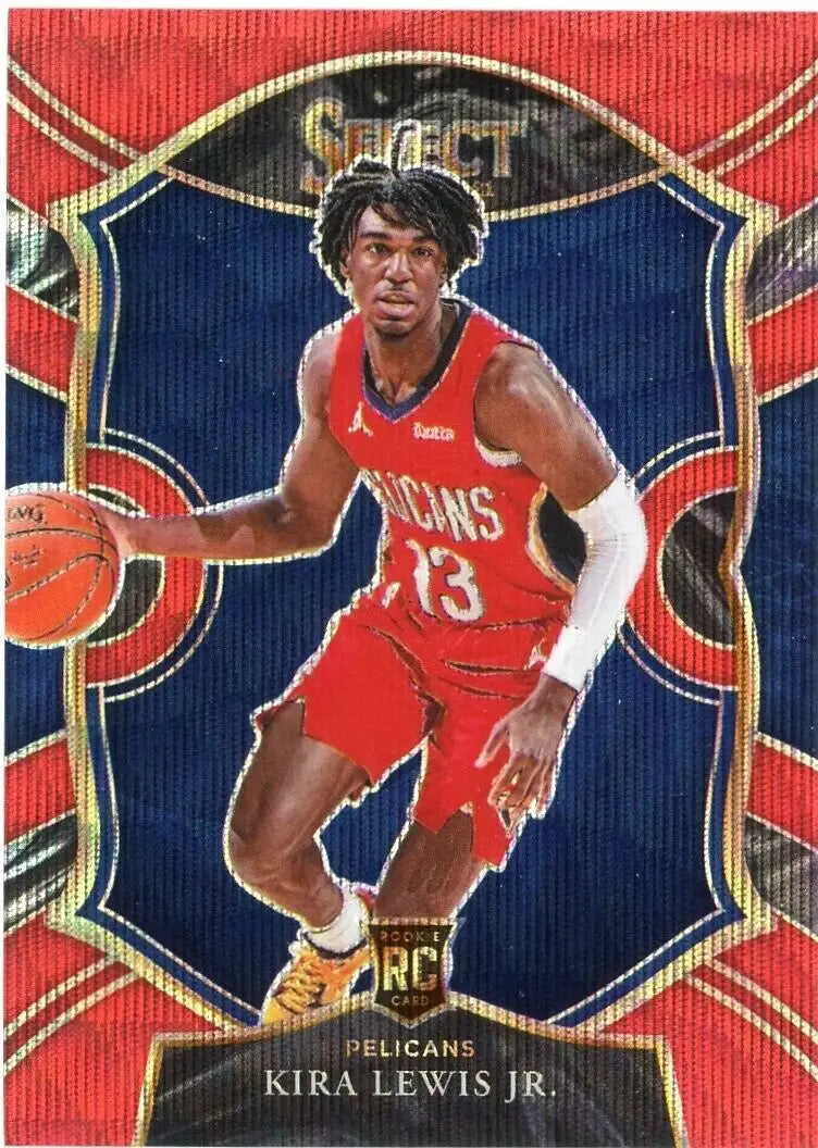 2020-21 Panini Select Kira Lewis Jr. Red Wave Rookie Card New Orleans Pelicans #73