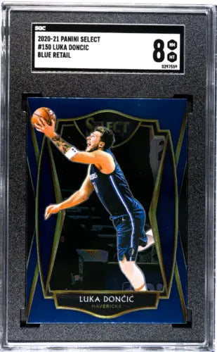 Graded 2020-21 Panini Select Luka Doncic #150 Blue Retail Basketball SGC 8 card