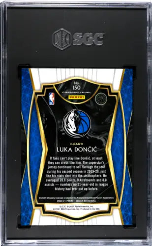 Graded 2020-21 Panini Select Luka Doncic #150 Blue Retail Basketball Card SGC 8