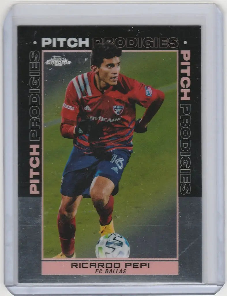 Soccer trading card of Ricardo Pepi from Topps Chrome MLS Pitch Prodigies