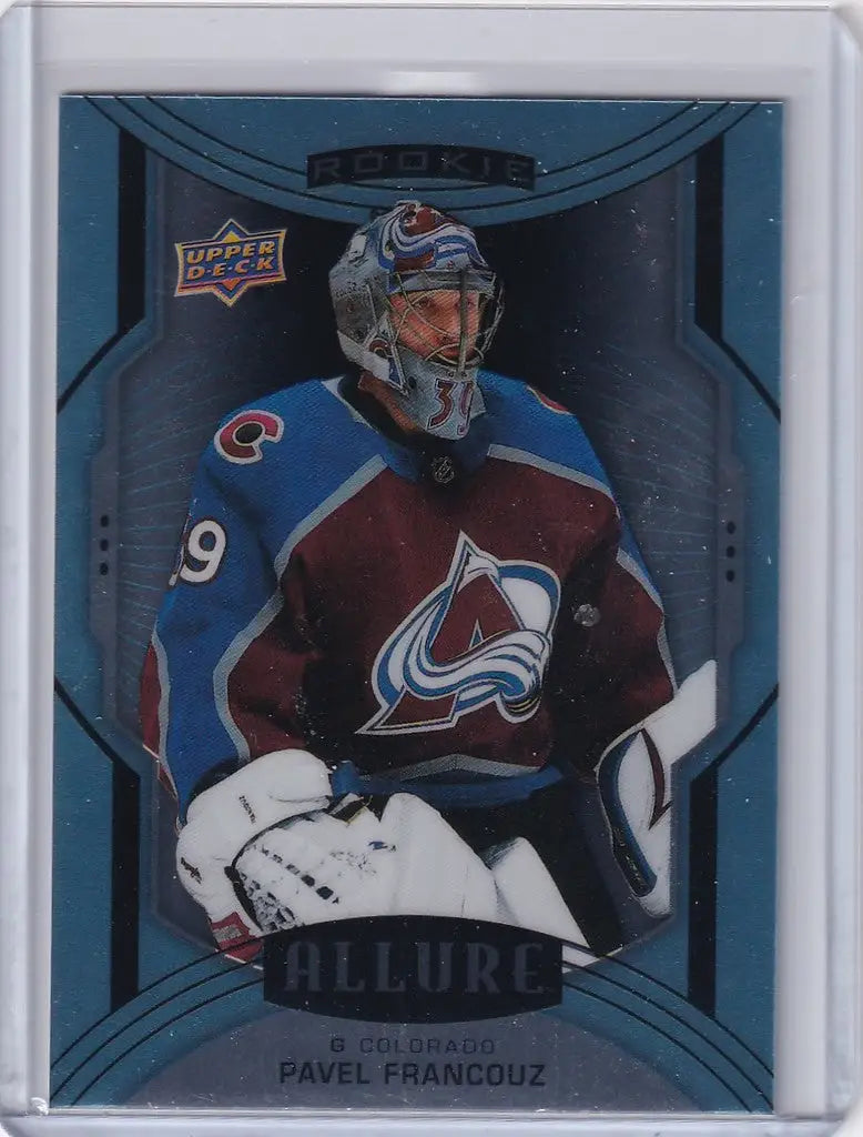 Hockey trading card of Pavel Francouz Colorado Avalanche from Upper Deck Allure