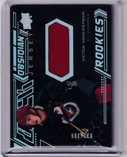 Baseball trading card with red jersey patch and metallic design, Upper Deck Black 23/399