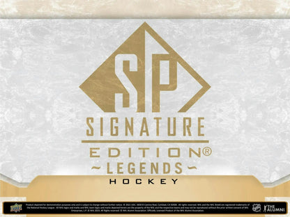 Gold SP Signature Edition Legends Hockey logo on light background for Upper Deck box