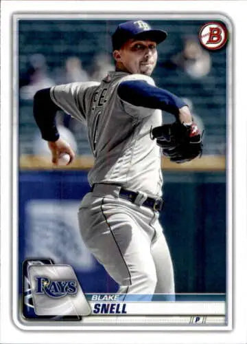 Baseball card featuring Blake Snell from 2020 Bowman #68 with original gloss