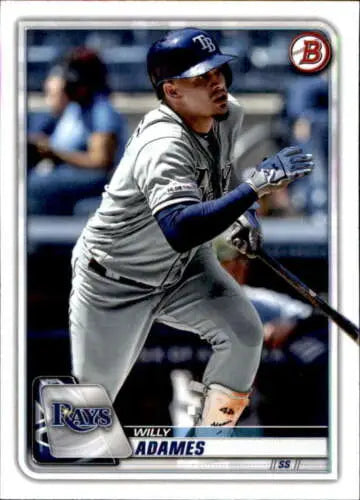 Willy Adames baseball card showcasing original gloss from 2020 Bowman #81 NM-MT Rays