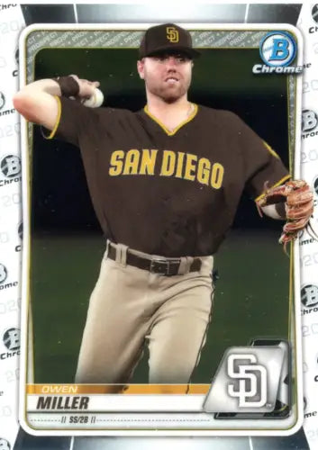 Owen Miller baseball card from 2020 Bowman Chrome Prospects San Diego Padres