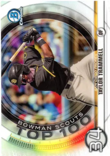 Bowman Chrome Scouts Top 100 Taylor Trammell San Diego Padres Trading Card NM-MT