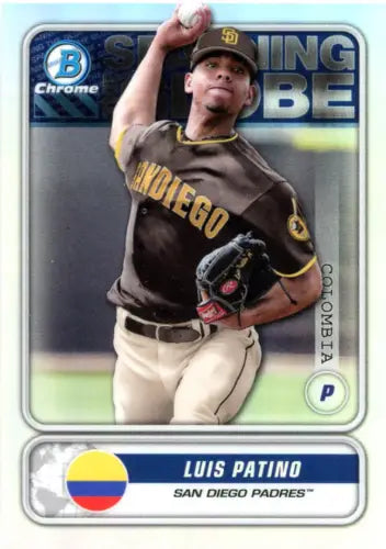 2020 Bowman Chrome Spanning the Globe Luis Patino San Diego Padres baseball card