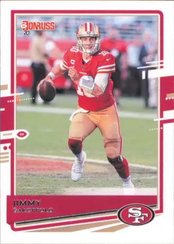 Jimmy Garoppolo San Francisco 49ers football card from 2020 Donruss NFL collection